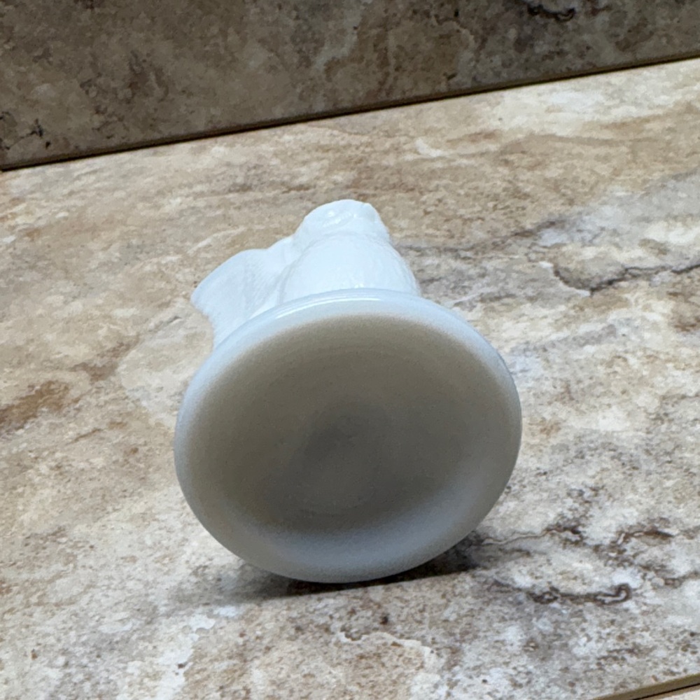 vintage Westmoreland milk glass owl toothpick holder / candle holder - Picture 8 of 8